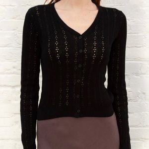 John Galt Black Eyelet Sweater